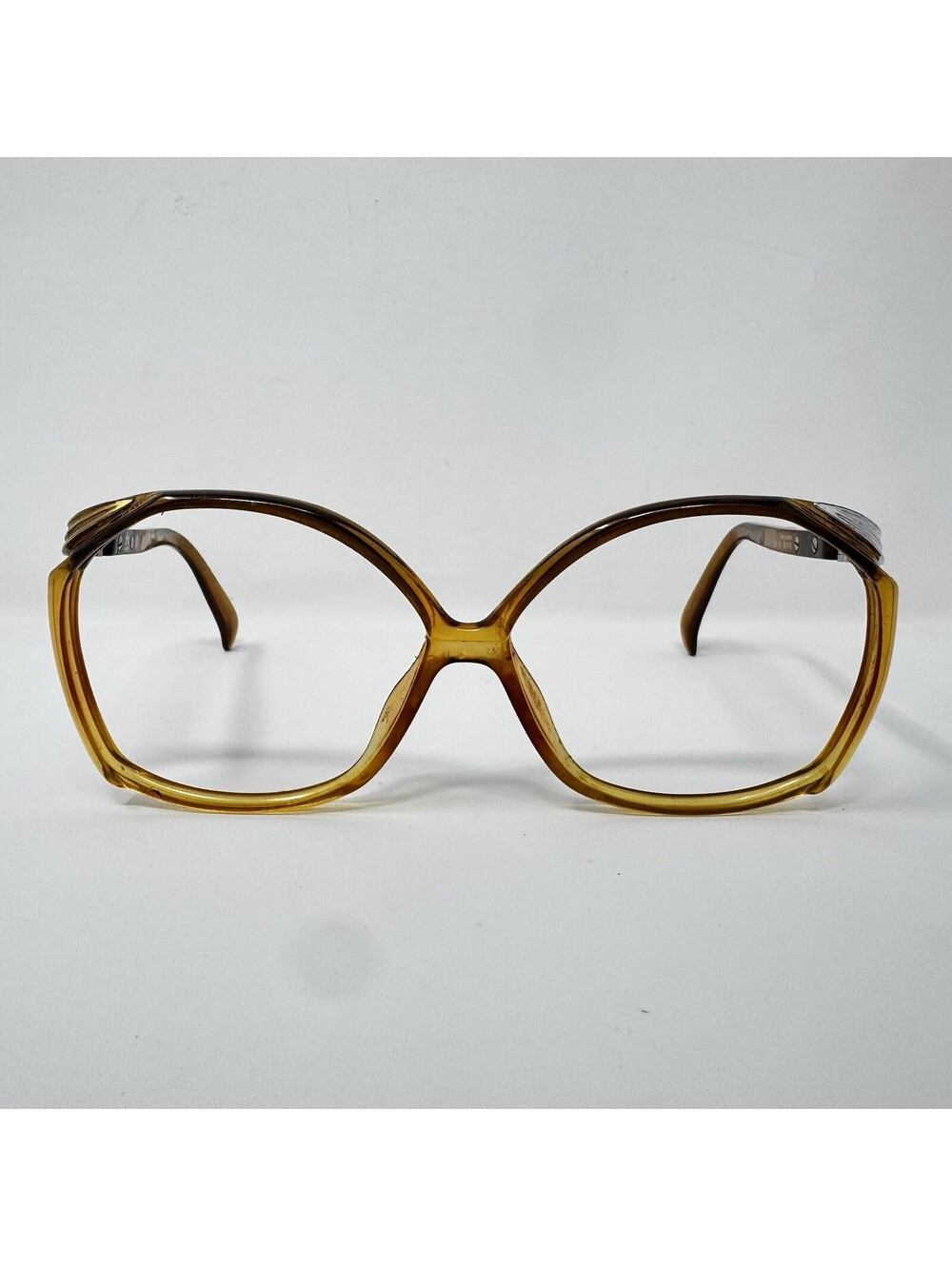 Vintage Christian Dior 2104 10 Amber Optyl Eyeglass Frames Only 58-12-130